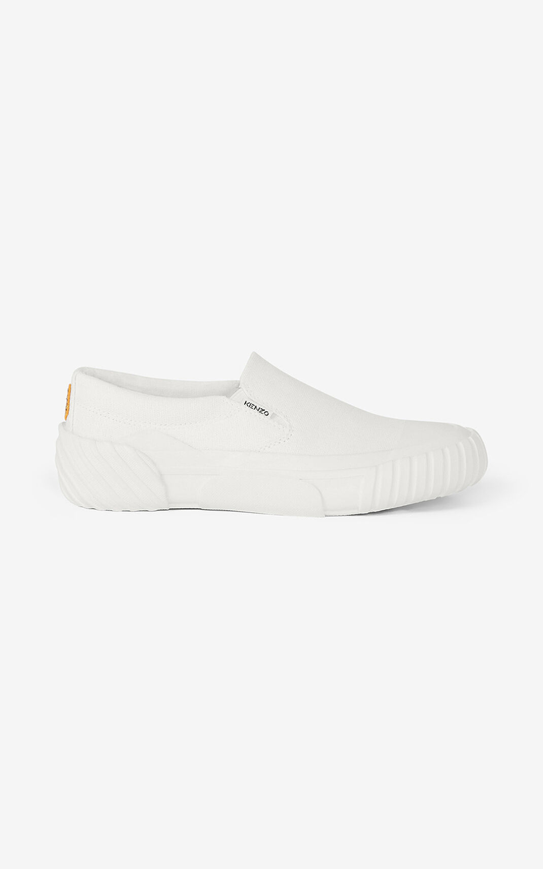 Baskets Kenzo Slip on Toile Tiger Crest Femme Blanche | QNFU-06258